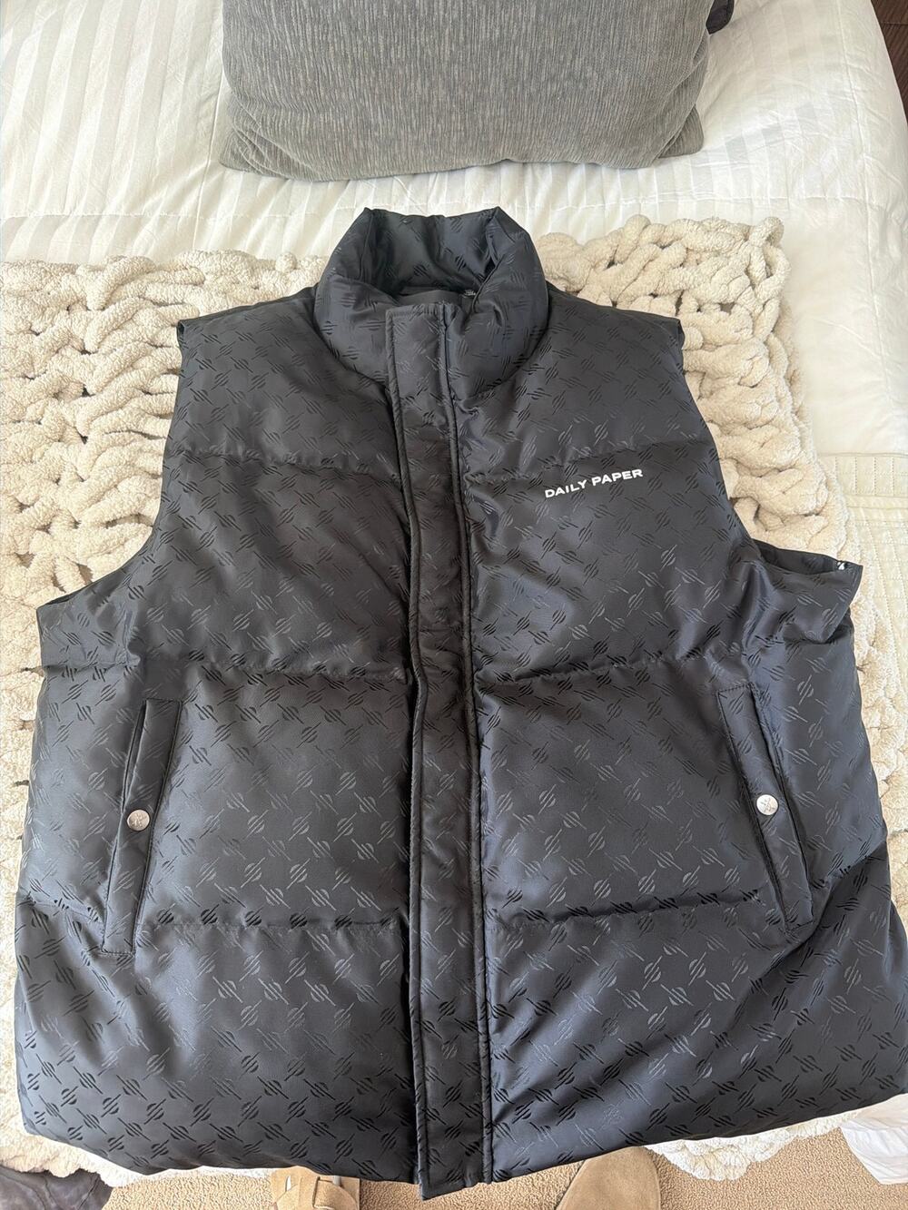 Daily Paper Black Monogram Puffer Vest